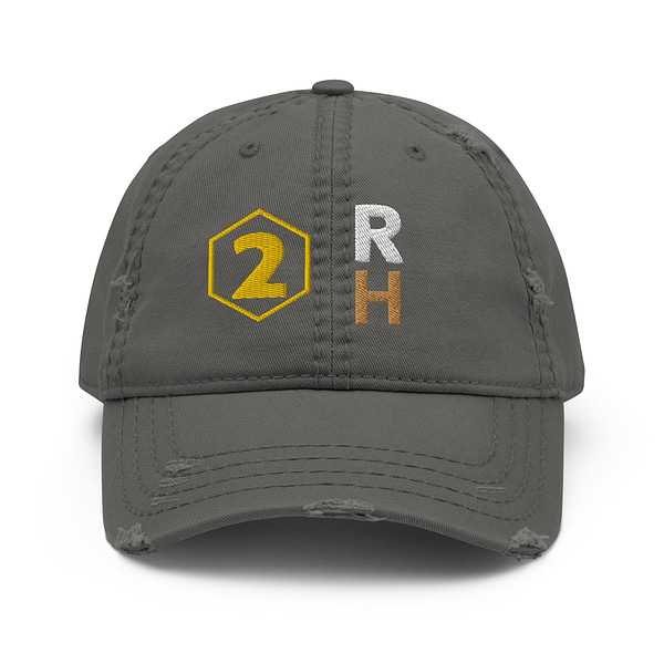Gray 2RH distressed hat